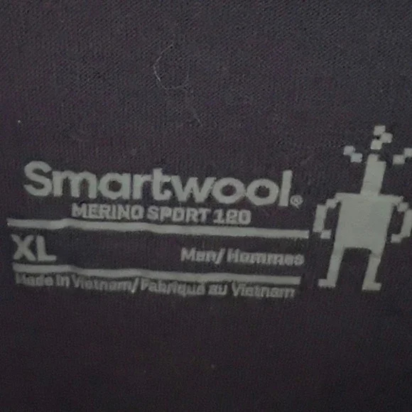 Smartwoot merino sport 120 biking top men's size XL 3/4 sleeve gray blue wool - Picture 4 of 7